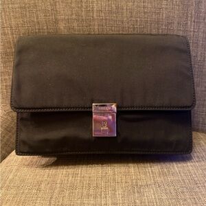 Gucci Nylon and Leather Black Clutch / Wristlet